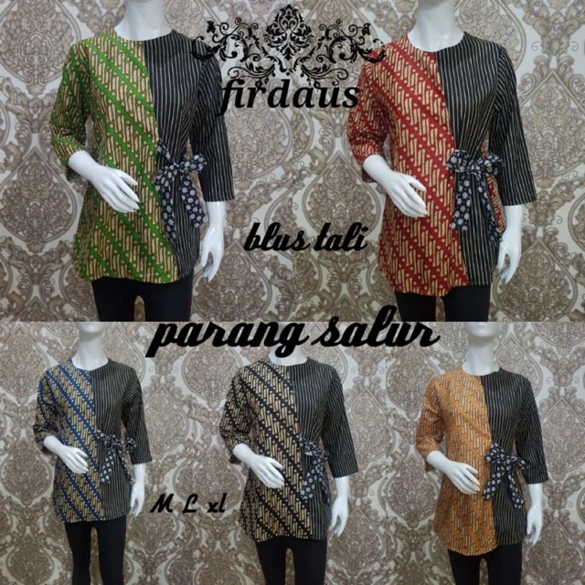 BLUS BATIK PARANG SALUR TALI KEKINIAN ATASAN BATIK MODERN ATASAN WANITA MURAH
