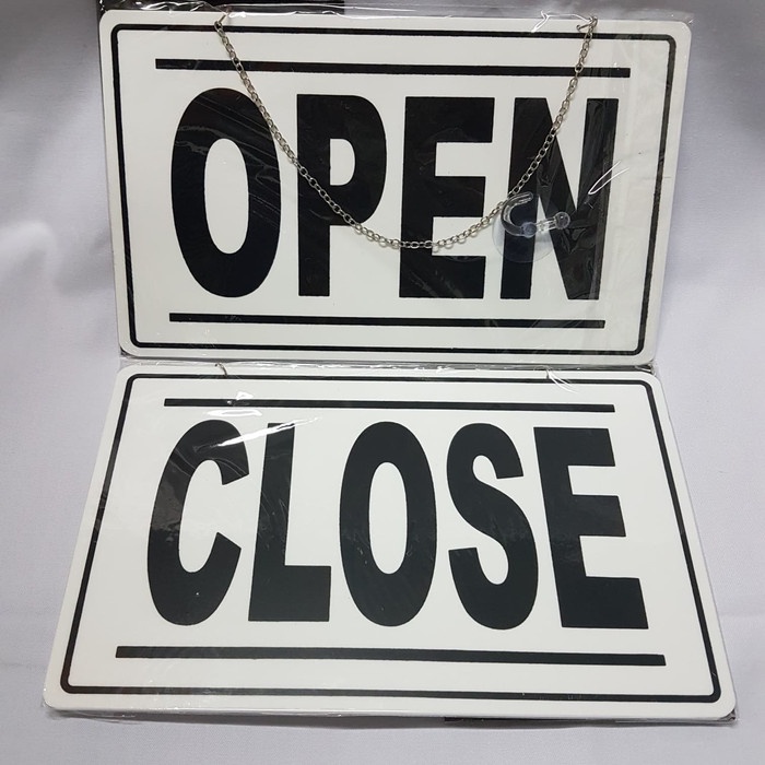 

TERLARIS !!! Papan pintu 'open close' gantung / door sign block open close akrilik