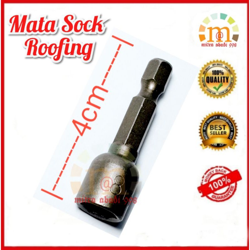 Mata Sock Roofing 8mm x 40 - Mata Sock Baut Baja Ringan