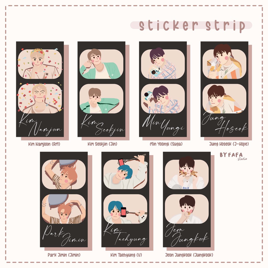 

bangtan persona mini sticker strip