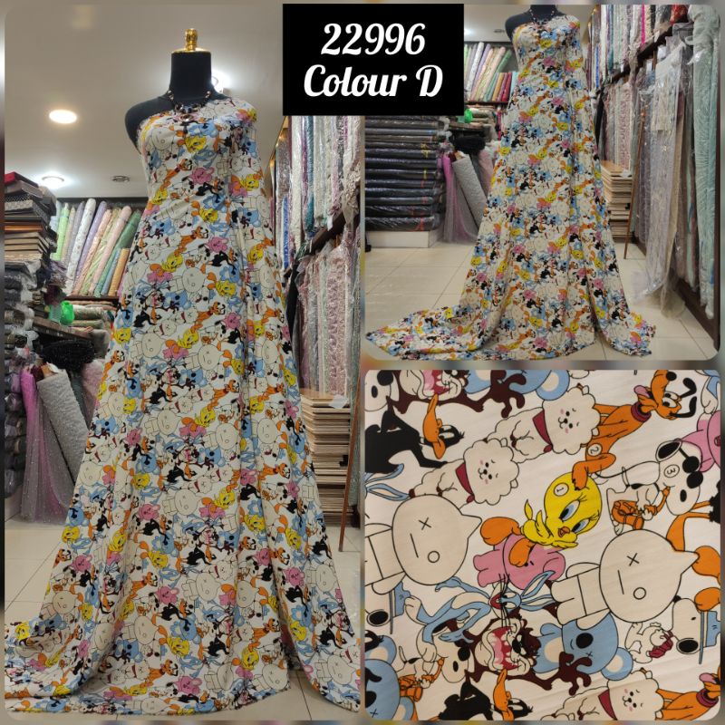 Kain Silky Motif Karakter Looney Tunes 22996 Colour D