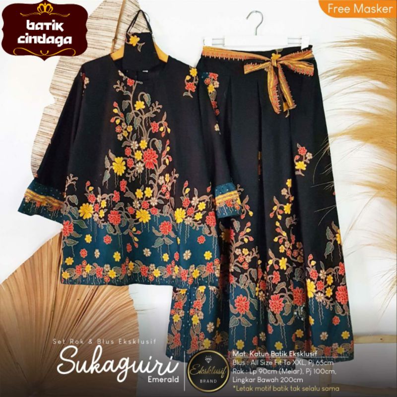 SET ROK DAN BLUS BATIK EKSKLUSIVE