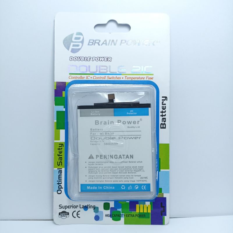 Batre Baterai Xiaomi Redmi 4A BN30 Merk Brain Power Kapasitas 5800 Mah ( Garansi Uang Kembali )