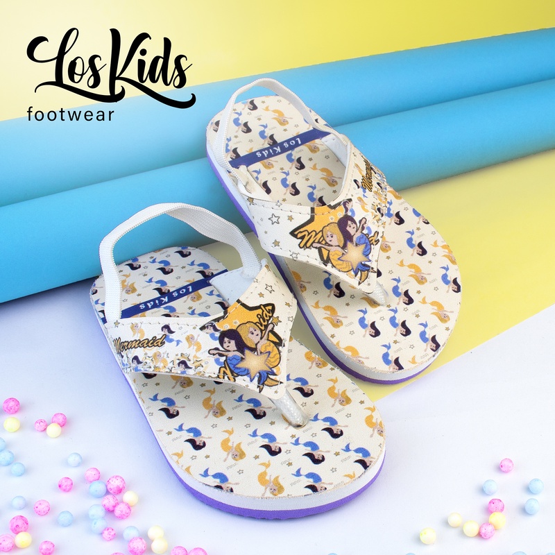 Sandal Anak Perempuan Flip Flop Motif Mermaid / Putri Duyung Lucu