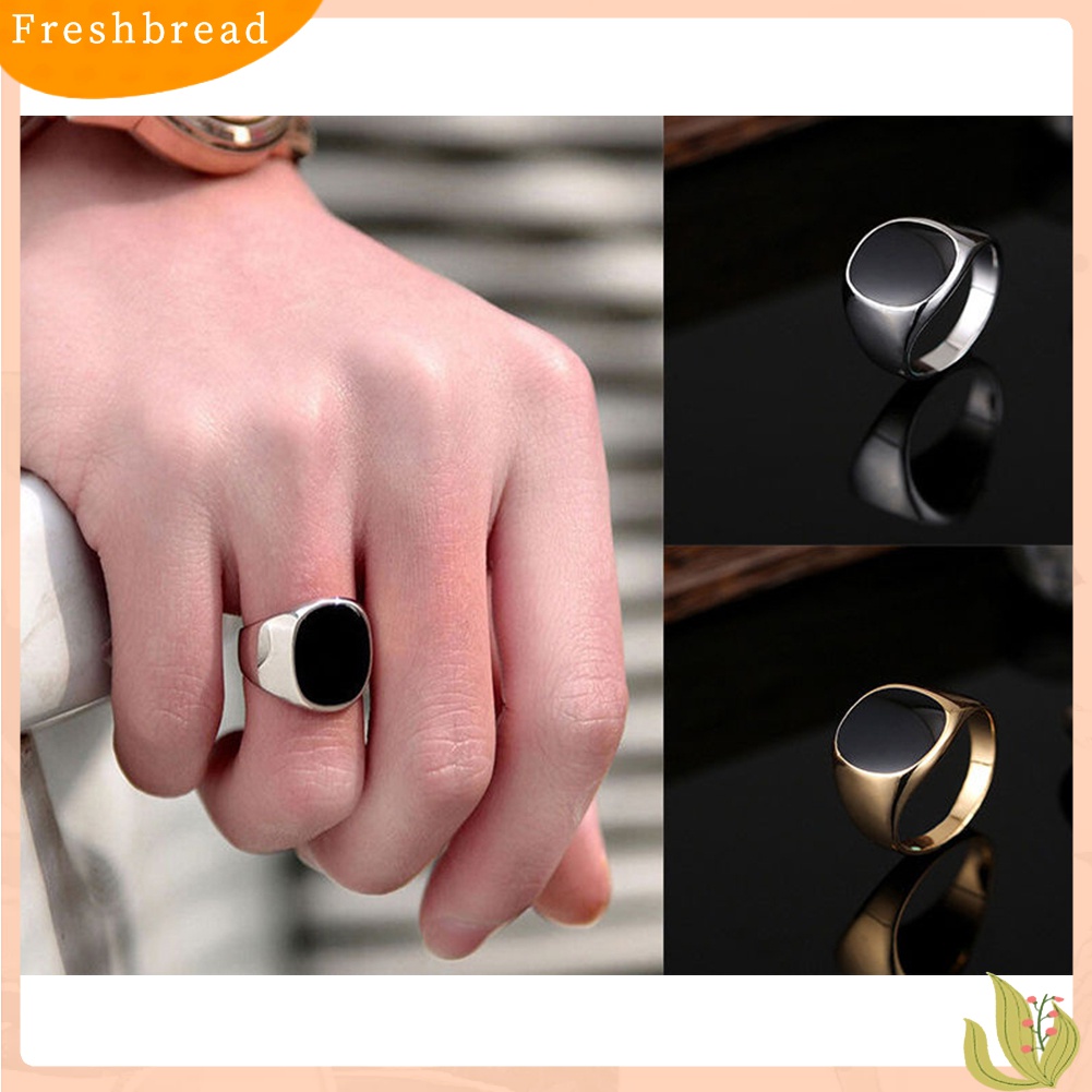 [Fresh] Cincin Bahan Stainless Steel Warna Polos untuk Pria