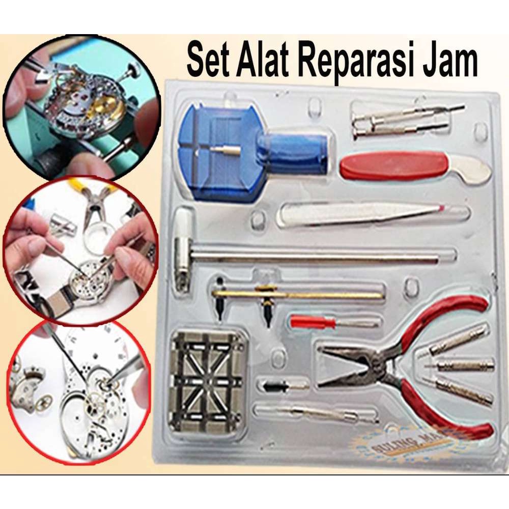Alat Bongkar Reparasi Servis Jam Tangan Tool Set Watch Repair 16 PCS - Peralatan Serfis lengkap mula