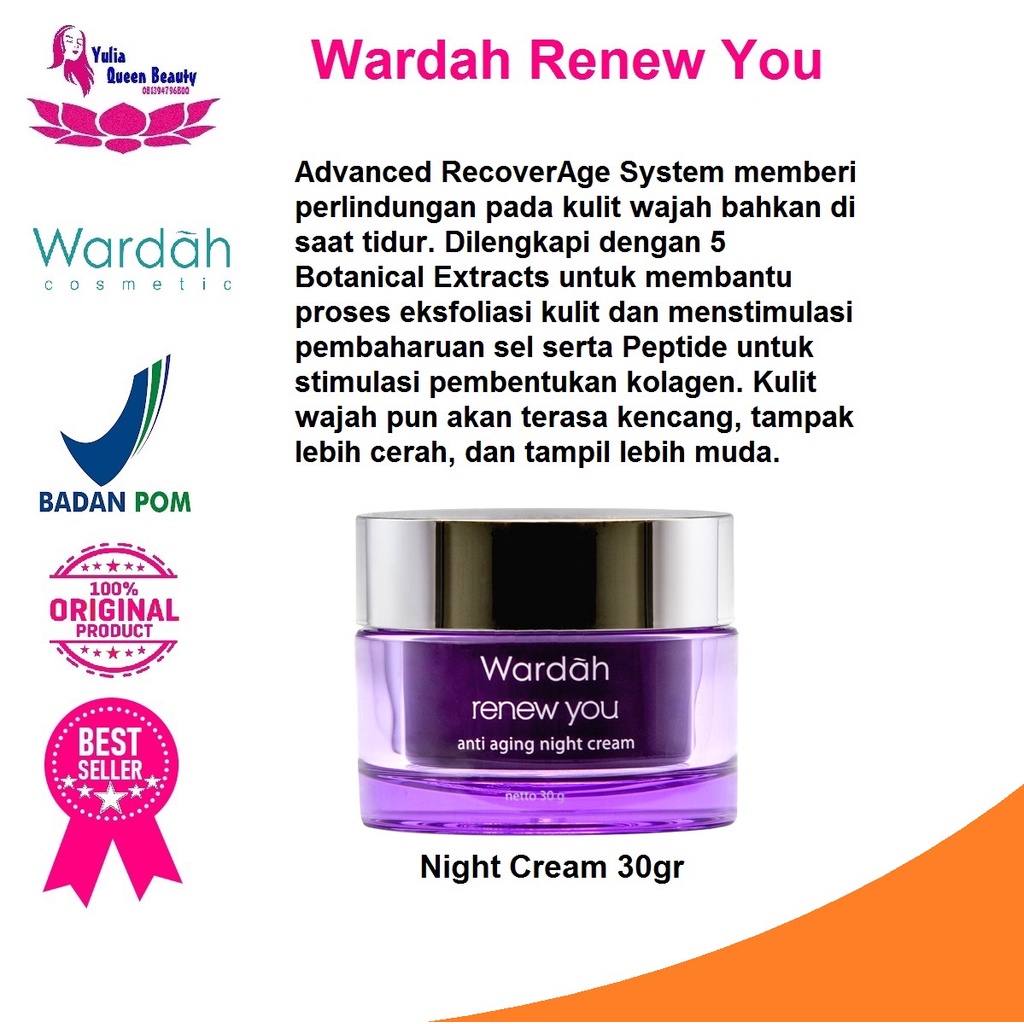 Paket Murah 4in1 Anti Aging Wardah Renew You Series Besar Ori