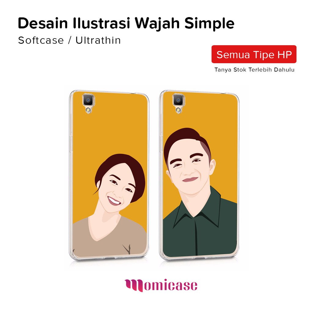 Casing HP Custom ILUSTRASI WAJAH Simple Softcase Ultrathin Case