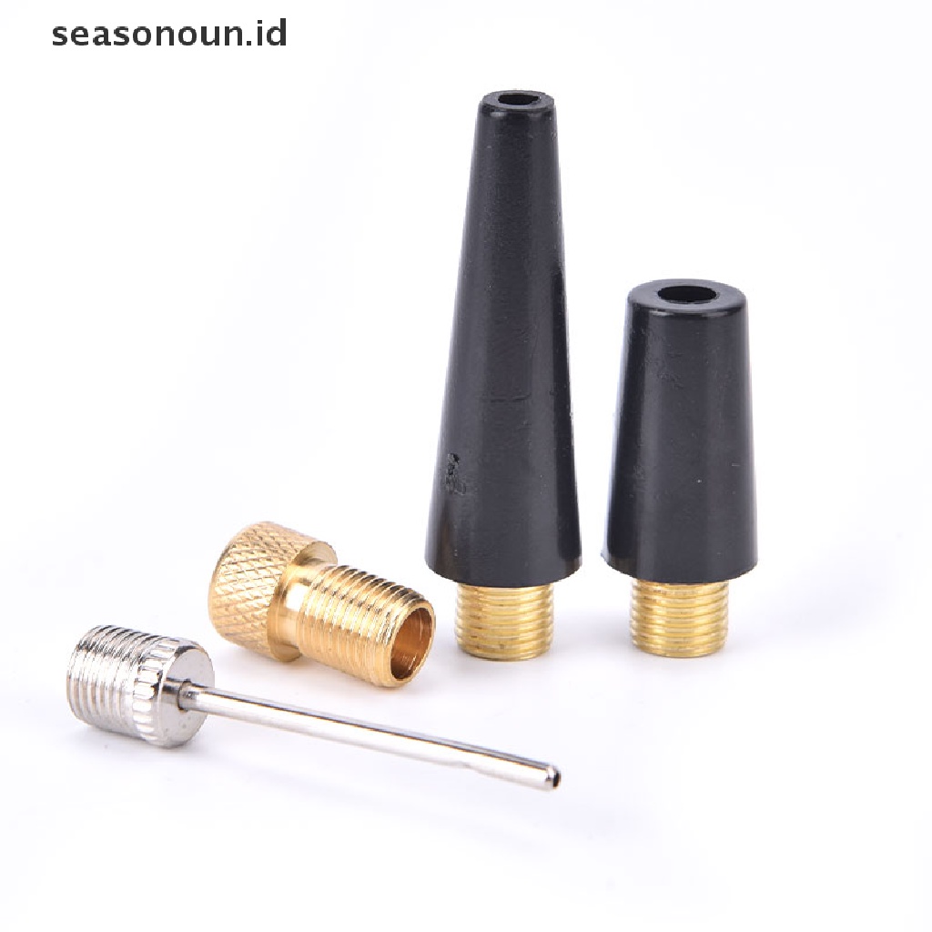 (seasonoun) 4pcs Adapter Nozzle Jarum Untuk Pompa Ban Sepeda / Bola Sepak