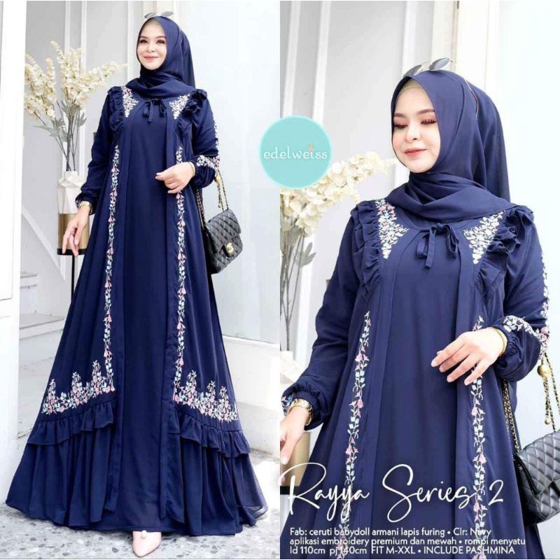 GAMIS CERUTY VARIASI BORDIR/GAMIS WANITA MODEL ROMPI TERBARU 2022