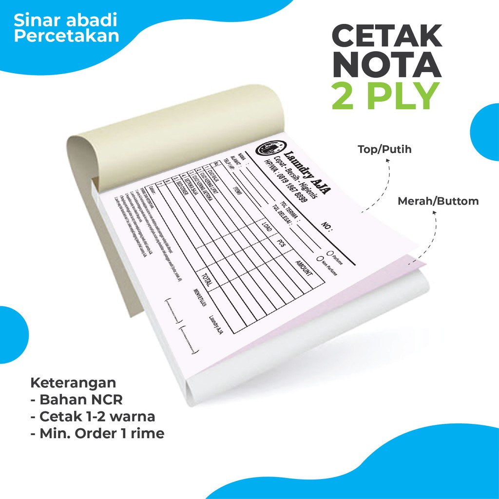 

Nota 2 Ply/Rangkap Cetak Custom Design