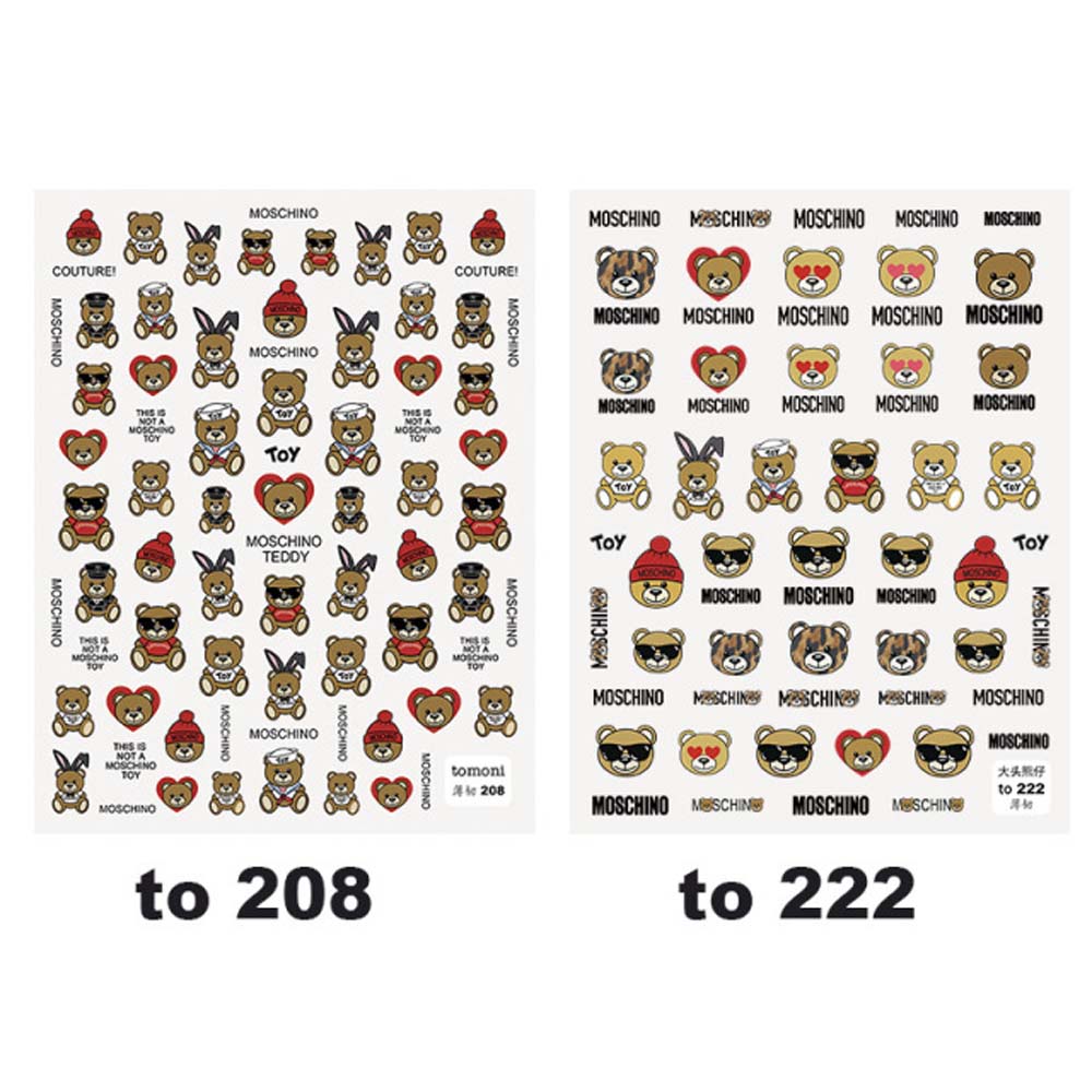 Mxbeauty 1pc Stiker Kuku Motif Kartun Beruang 3d Ultra Tipis Untuk Dekorasi Nail Art / Manicure Diy