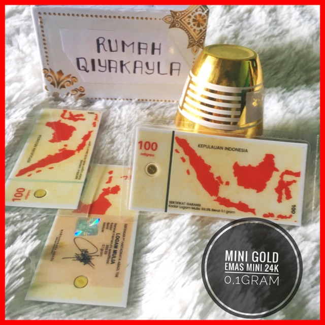 kartu big gold 0,1 gram MINI GOLD 24 K / emas mini batangan / fine gold 99 / hartadinata abadi