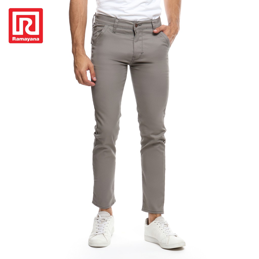  Ramayana  Raf21 Pakaian Pria  Celana  Chinos Panjang  Abu 