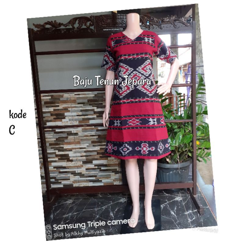 Dress tenun sumba baju tenun jepara maxi baju etnik tenuntroso DTB90