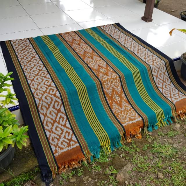 Kain Tenun Troso Ikat Blanket Asli Nusantara Etnik Toraja Hijau