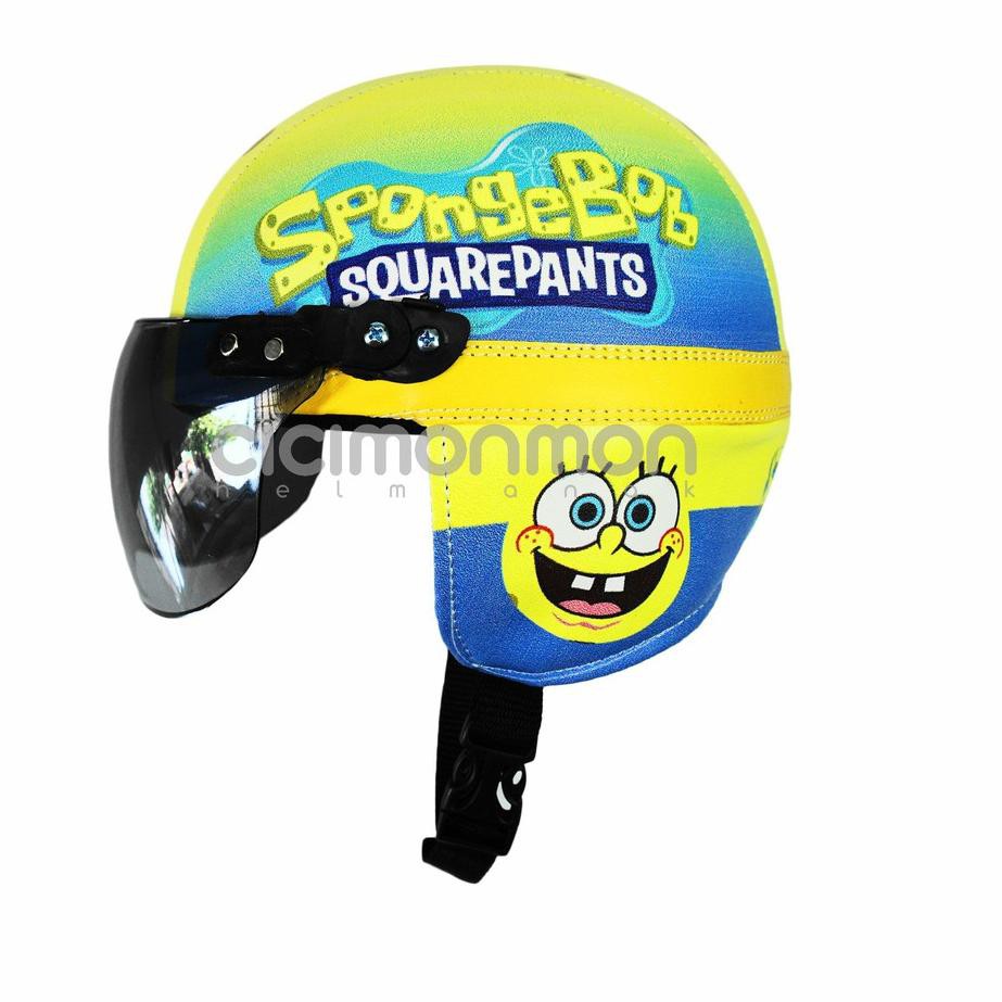 『 Top Grade 』 j-85 * SUPER Helm Anak Retro Spongebob .,.,
