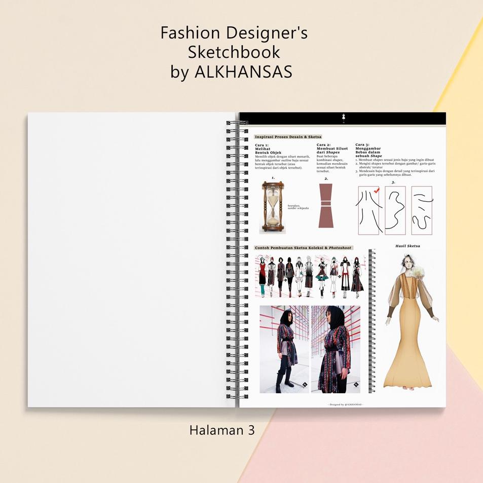 

S-UCY ✪ Alkhansas - Buku Gambar Fashion Designer Hard Cover (Fashion Designer's Sketchbook) Volume 8 |premium