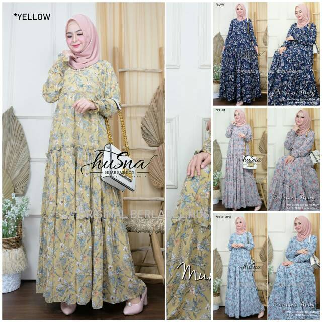 Gamis Mumtaza Maxy By Husna Gamis Bahan Ceruty Babydoll Premium