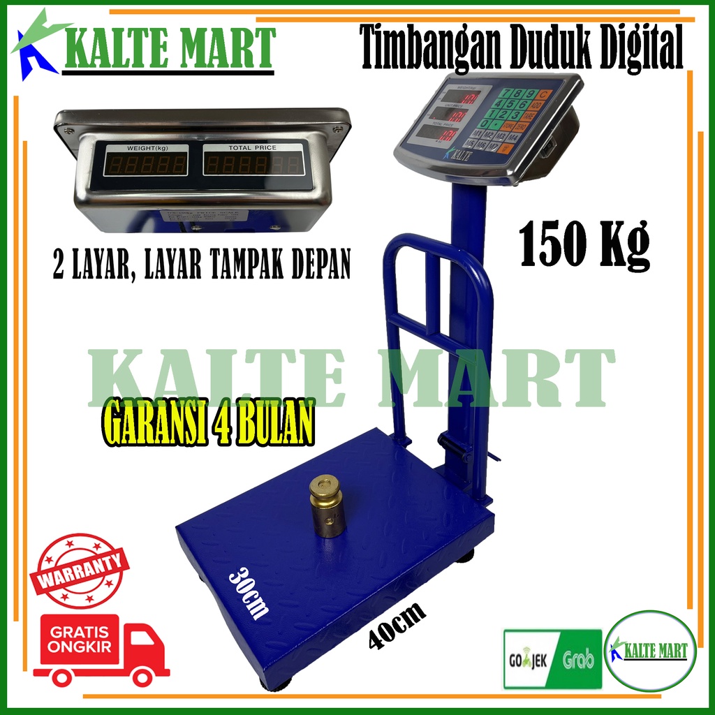 KALTE Timbangan Duduk Digital 150 kg Timbangan Barang 150kg Timbangan 150kg, Timbangan Buah, Timbangan Pasar, Timbangan Sayur, Timbangan Paket, Kargo