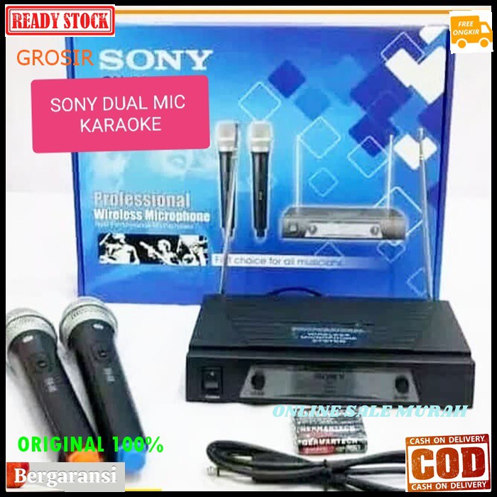 G109 SONY mic karaoke mik vokal wireless sepasang dual mikroG109 SONY mic karaoke G109 mik vokal wireless sepasang dual mikrophone Wireles double microphone profesional pro suara audio sound syatem sistem panggung dj studio dobel G109  Sepasang  jarak