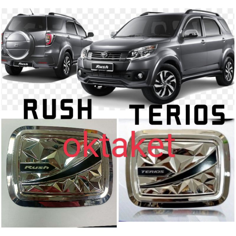 tank cover Rush terios lama old 2007 2010 2015 2017 Diamond Chrome list Hitam