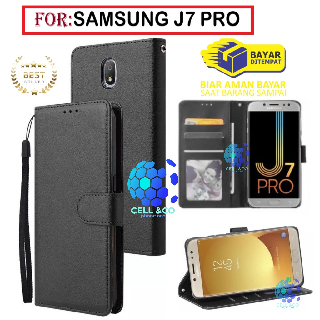 SAMSUNG J7 PRO CASE FLIP LEATHER WALLET PREMIUM FLIP CASE BUKA TUTUP KESING HP CASING FLIP CASE WALLET SAMSUNG J7 PRO