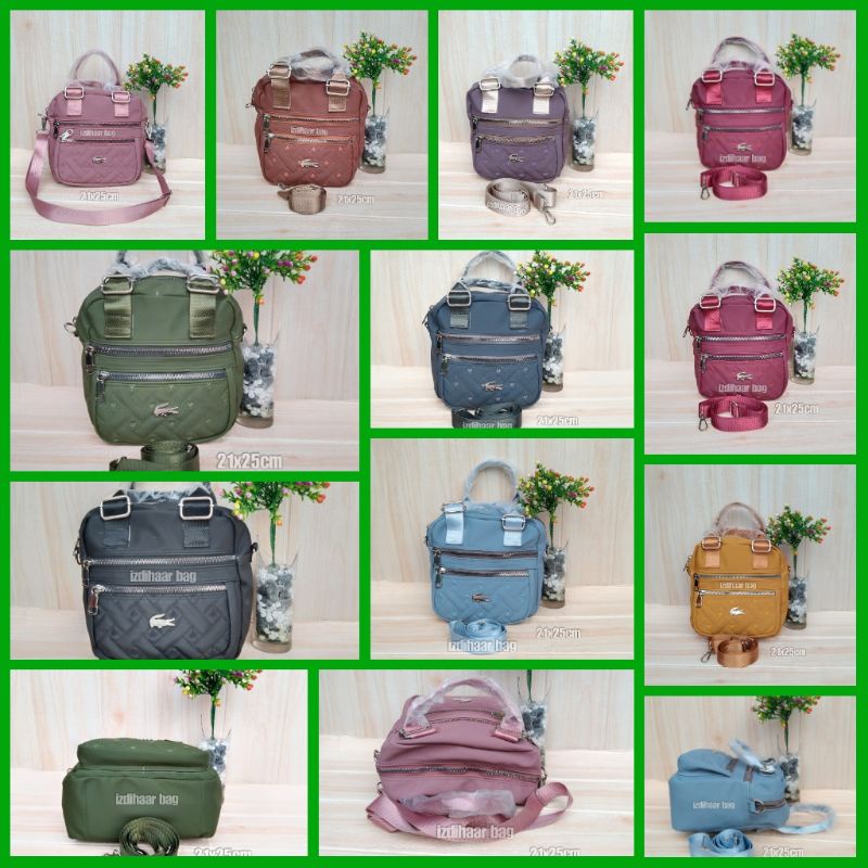 Tas slempang cibao 3ruangterbaru bahan motif bordir ukuran 21x25cm-3