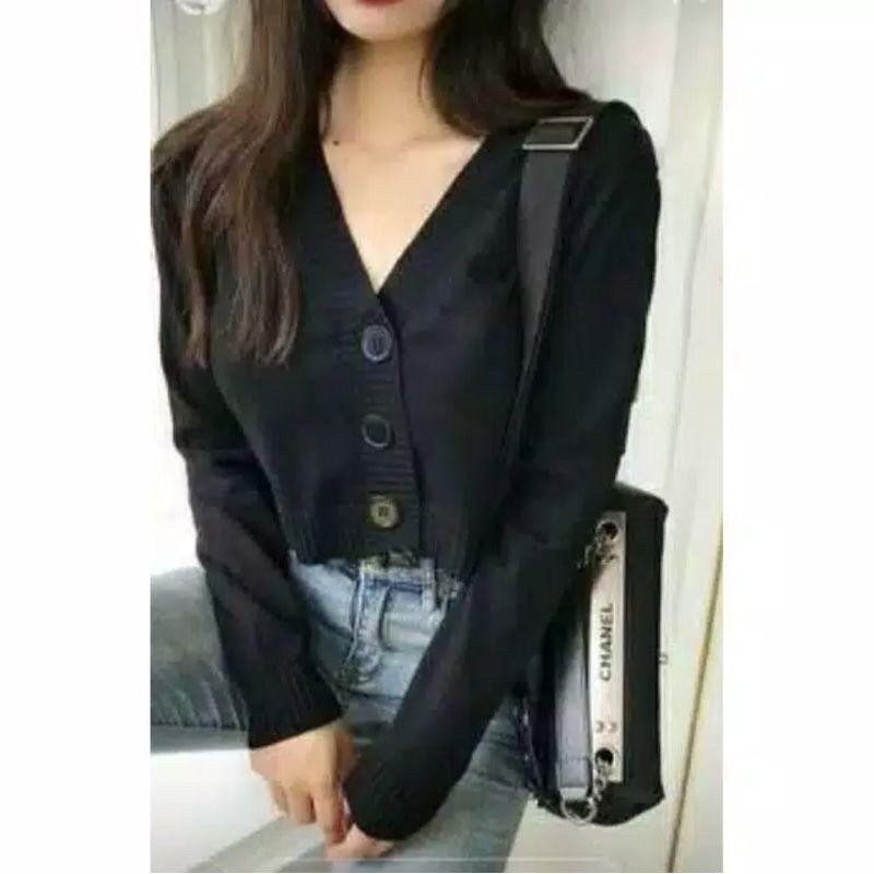 CROP LUNA CARDI RAJUT / KARDIGAN CROP TOP RAJUT WANITA / OUTER WANITA