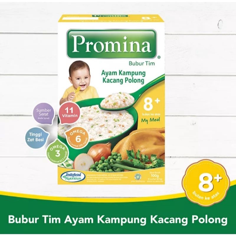 

PROMINA 8+ Bubur Ayam Kampung Kacang Polong 100gr