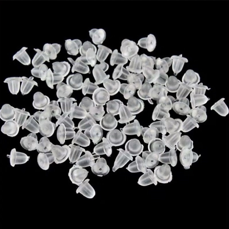 Tusuk Anting / Pantat Giwang Anting Silica Gel Plastik Bantalan Earrings