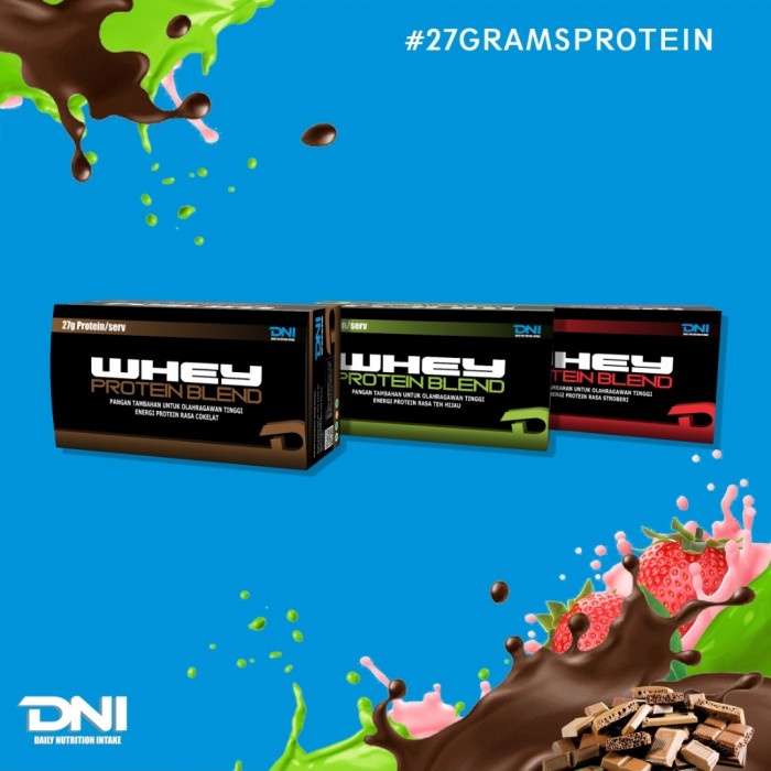 DNI Whey Protein Blend 15 Sachet Susu Fitness Whey Isolate Concentrate - Cokelat