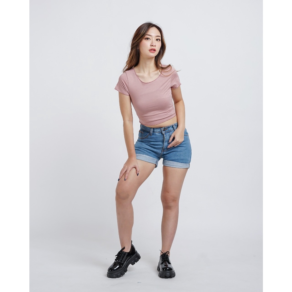 MODAVIE - VANIA CROP TOP Kaos Wanita Crop Tee