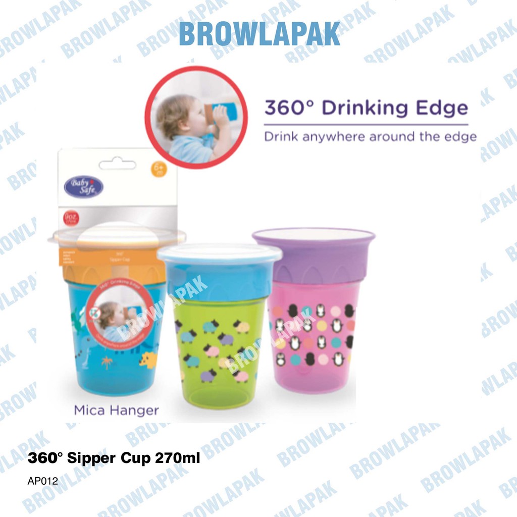 Baby Safe 360 Derajat Sipper Cup 270ml - AP012 / Botol Susu Newborn Bayi Anak / Babysafe