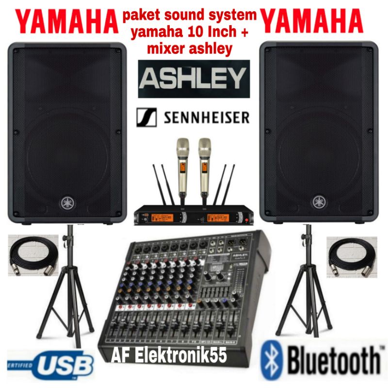 Paket Sound System Yamaha 10 Inch + Mixer Ashley Original