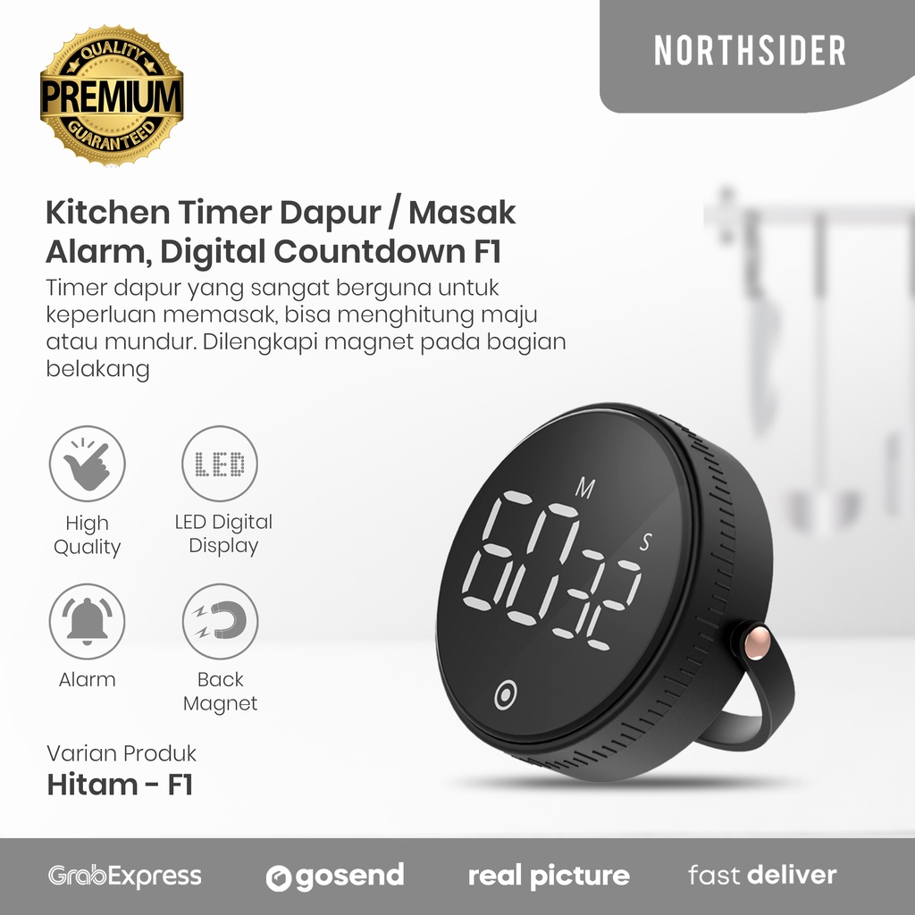 KITCHEN TIMER DAPUR - MASAK | HEYO ROTATION DIGITAL COUNTDOWN