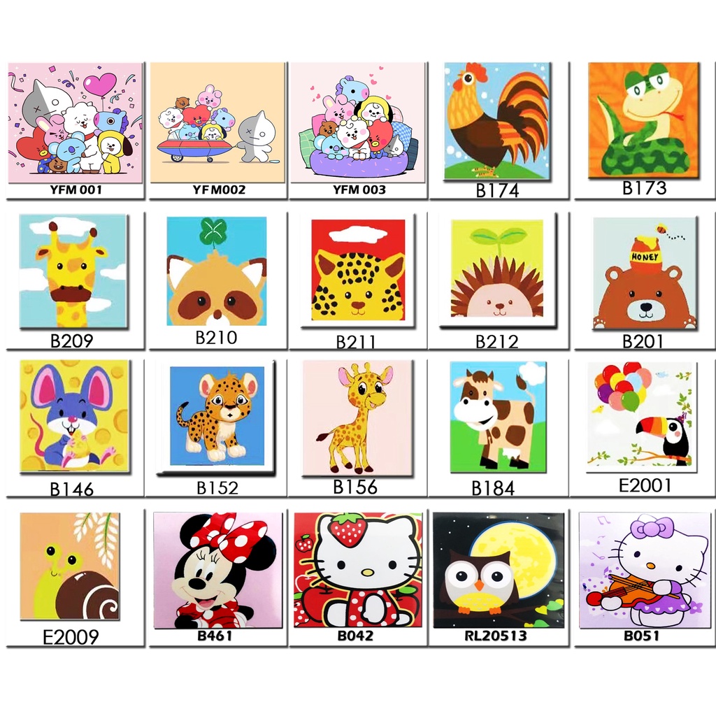 

METH BTS SERIES BT21 CUTE ARMY PAINT BY NUMBER PAINTING BY NUMBERS DIY MEWARNAI MUDAH AMAN LUCU LENGKAP 1 SET ALL IN ONE FRAME KAYU