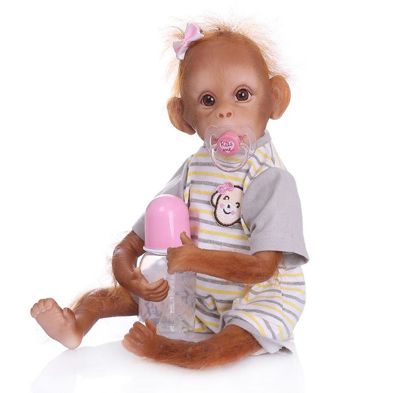 Mary 48cm Realistis Reborn Untuk Boneka Vinyl Silikon Lembut Bayi Newborn Monkey Lifelik
