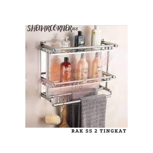 SHENAR RAK DINDING KAMAR MANDI 2 SUSUN STAINLESS ROSE / TEMPAT SABUN  2  SUSUN GANTUNG KAMAR MANDI / RAK KAMAR MANDI 1 LAYER ORCHID RAK SABUN SHAMPO  , SHENARCORNER168