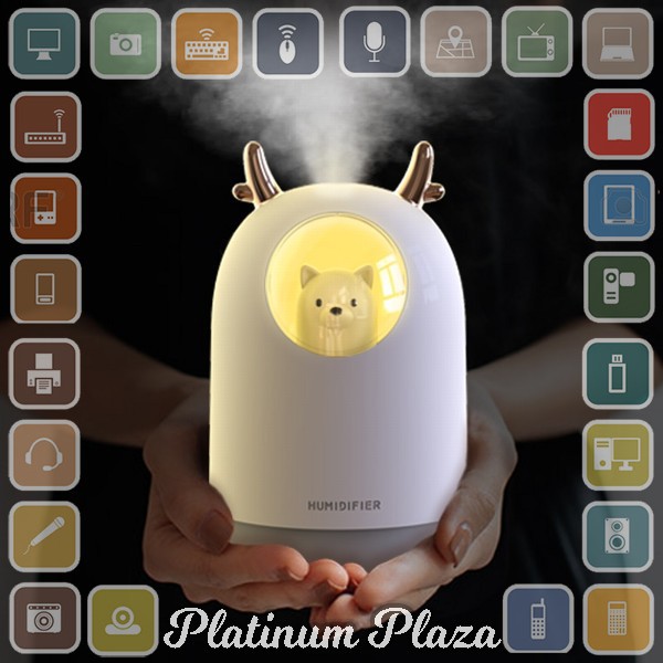 Taffware Pet Ultrasonic Humidifier RGB Aroma Essential Oil Diffuser 300ml - HUMI M106`2HWL2N-- White