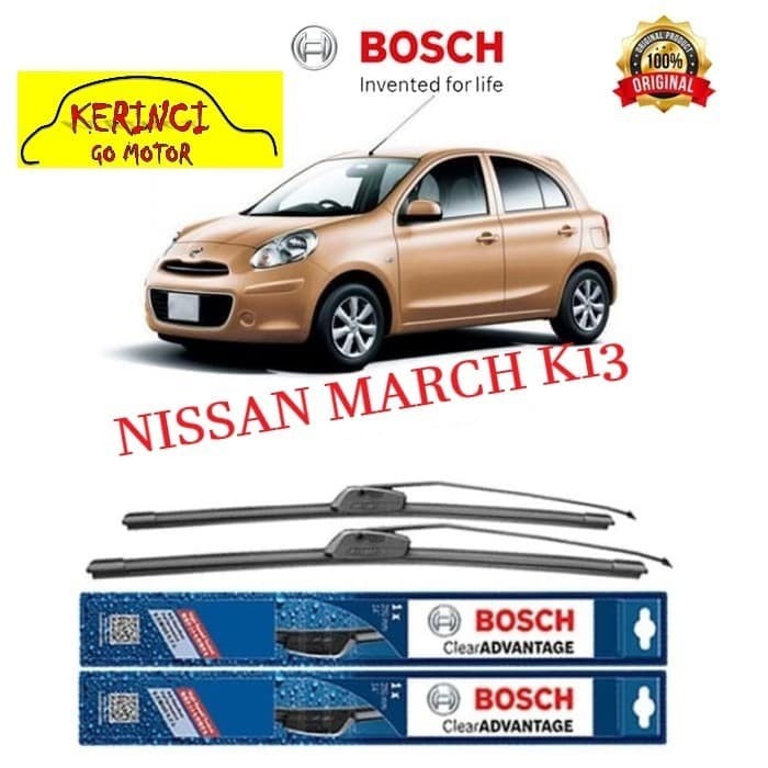 WIPER BOSCH CLEAR ADVANTAGE NISSAN MARCH K13 21&quot; &amp; 14&quot; SEPASANG WIPER