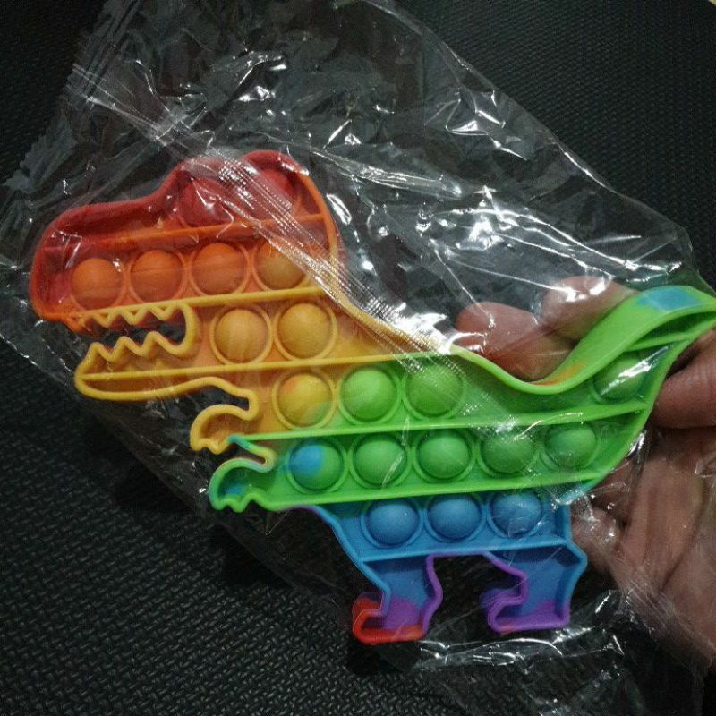 POP IT Karakter Hewan Rainbow Macaron Sugus UV | POPIT Binatang Unicorn Kupu-kupu Dino Godzilla-Dino Rainbow