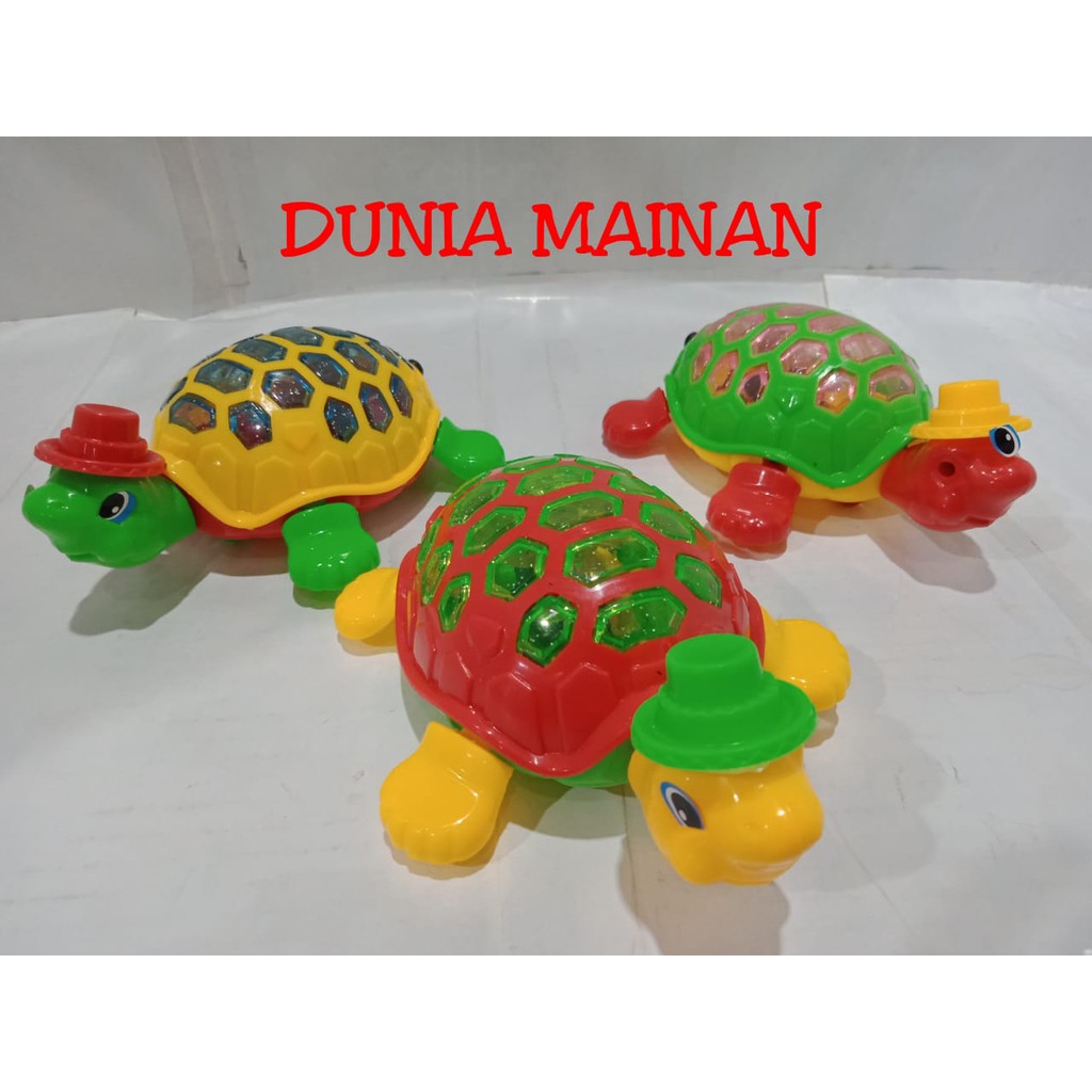 Mainan kura kura tarik lampu