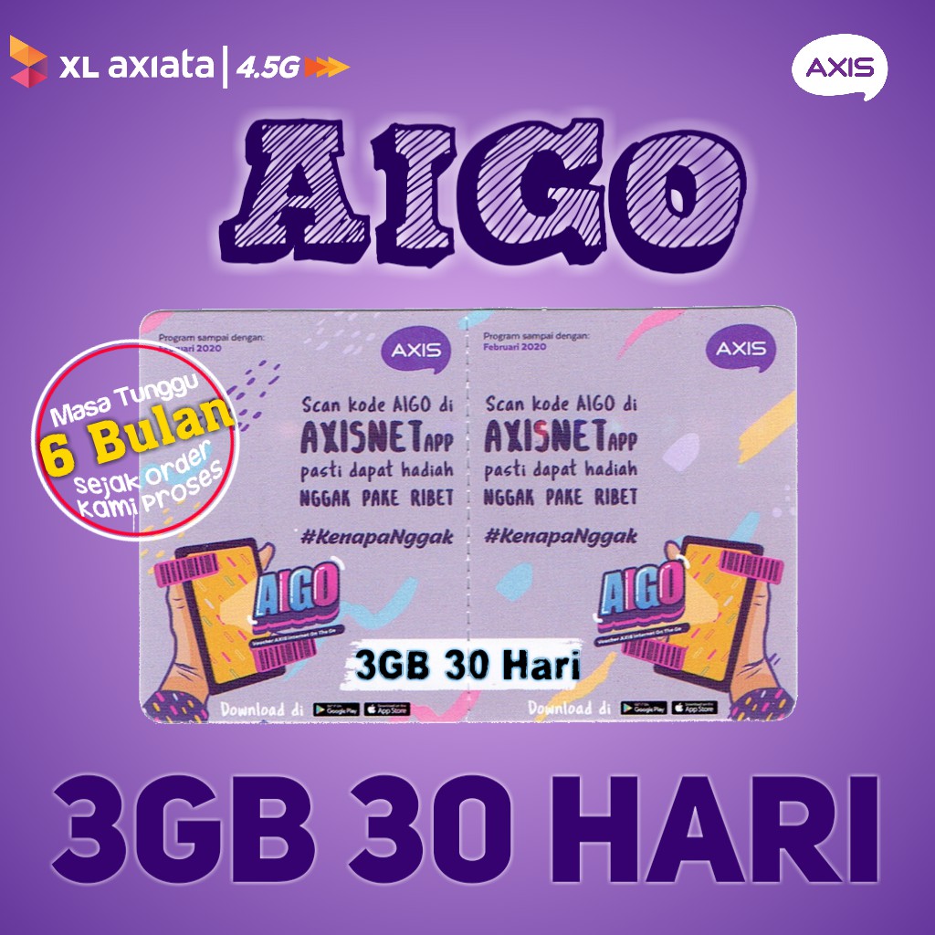 PV VOUCHER AXIS AIGO 3 GB 30 HARI VOUCHER AIGO MURAH