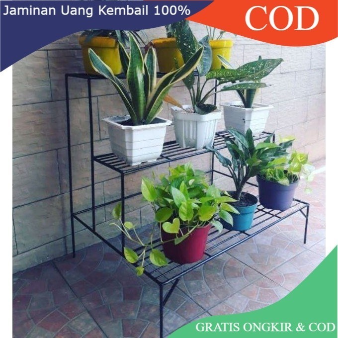 BESI 8MM RAK BUNGA TINGKAT PREMIUM / RAK BUNGA TANGGA BERTINGKAT / RAK BUNGA BESI / STANDING POT /