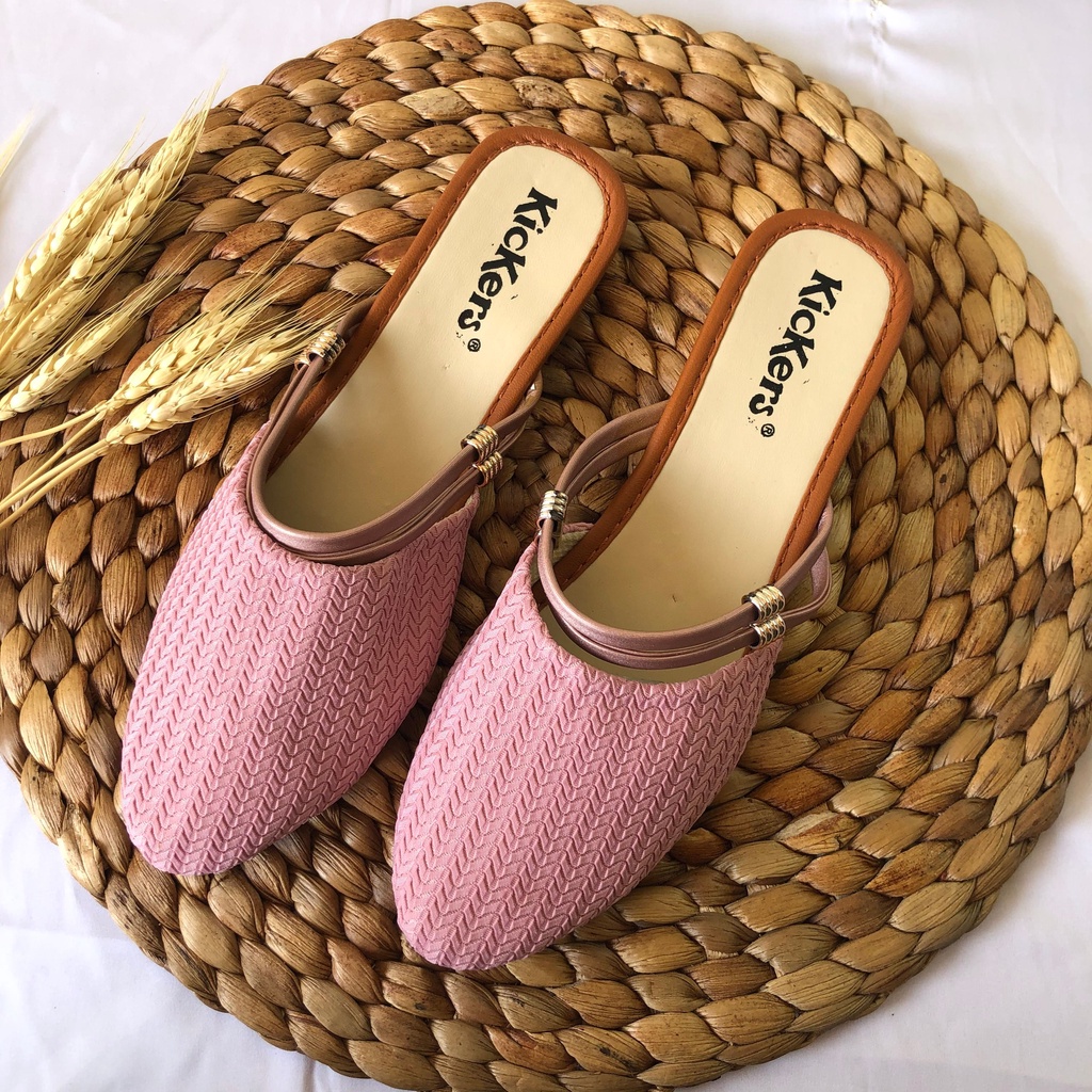 SLOP MULES GEMPI 8 WANITA terlaris kece trandy sendal wanita populer kece termurah Sepatu rajut mules wanita rajut import glamour / sandal hak 3cm rajut import model Sania original sol karet trendy tidak licin nyaman