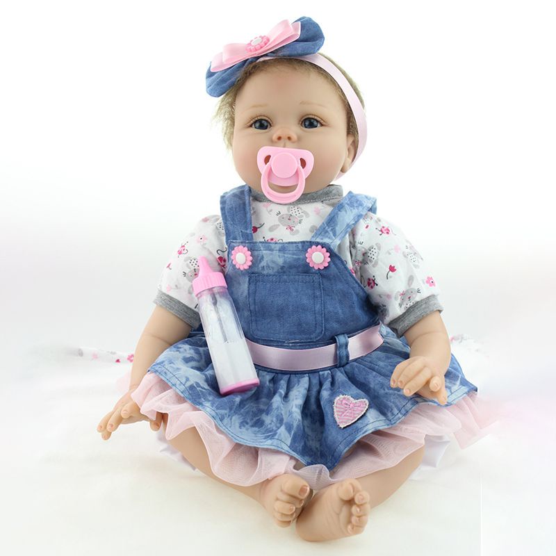 55cm 22&quot; Real Life Reborn Dolls Soft Silicone Vinyl Handmade Realistic Newborn Doll