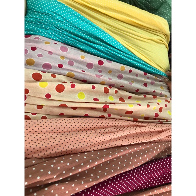 Kain Katun Meteran Motif Polkadot Kecil Warna