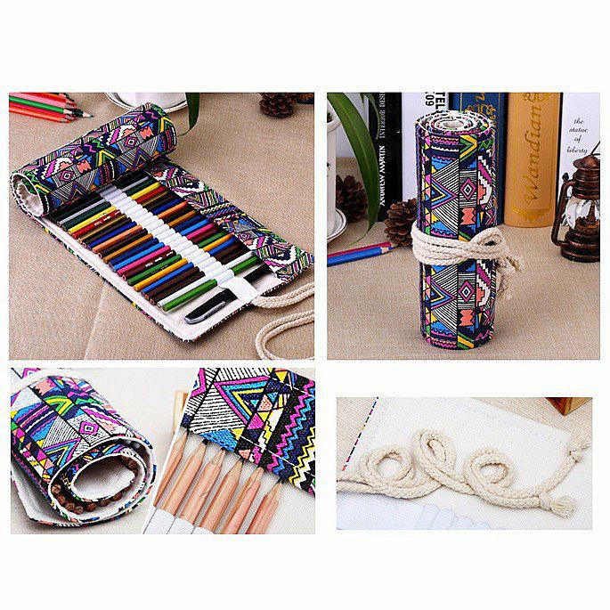 

TEMPAT PENSIL GULUNG BOHEMIAN 48 SLOT TAS PENSIL GULUNG CANVAS ARTISTI