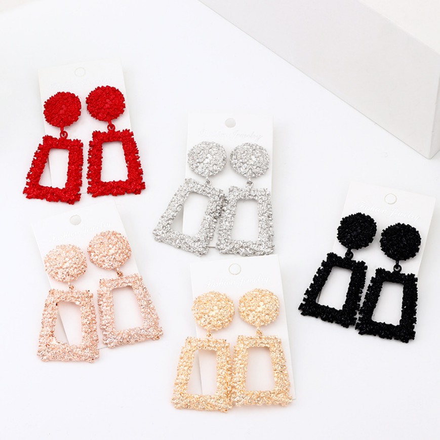 OSM - F534 Anting Ala Korea / Anting Panjang / Anting Paduan Trapesium Anting / Aksesoris Fashion-3